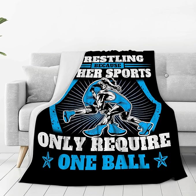 banonaty Wrestling Gifts, Wrestling Throw Blanket, Stuff for Men Women Boys Girls Lover Adult Cozy Fleece Flannel Bedding Decor Plush for Couch Sofa Bed 40"X50"