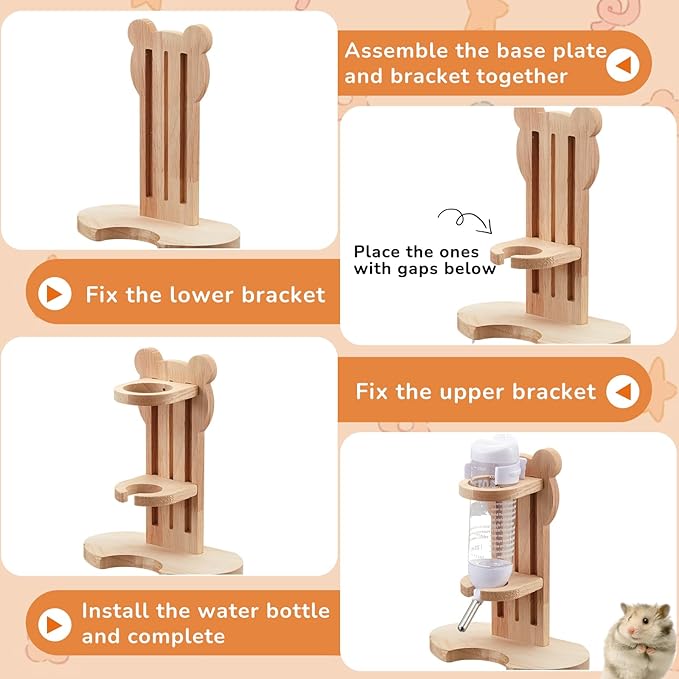 20 Pcs Hamster Toys Set, 16 Small Animal Chewing Toys, Maze Wood House, Silent Exercise Running Wheels and Water Bottle Set Feeding Bowl for Hamster Habitat Rat Cage Accessories (Blue)