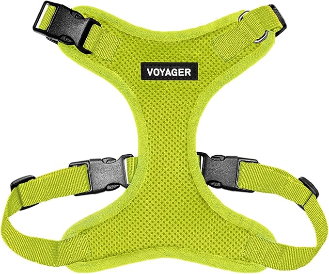 Voyager Step-in Pet Harness - All Weather Mesh, Adjustable Step in Harness for Cats and Dogs by Best Pet Supplies - Lime Green, M