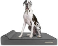 The Dog’s Bed Orthopedic Memory Foam Dog Bed with Headrest, Calming Surface – CertiPUR-Certified Foam, Oxford Fabric, Grey with Black Trim, XXL, 6-Inch