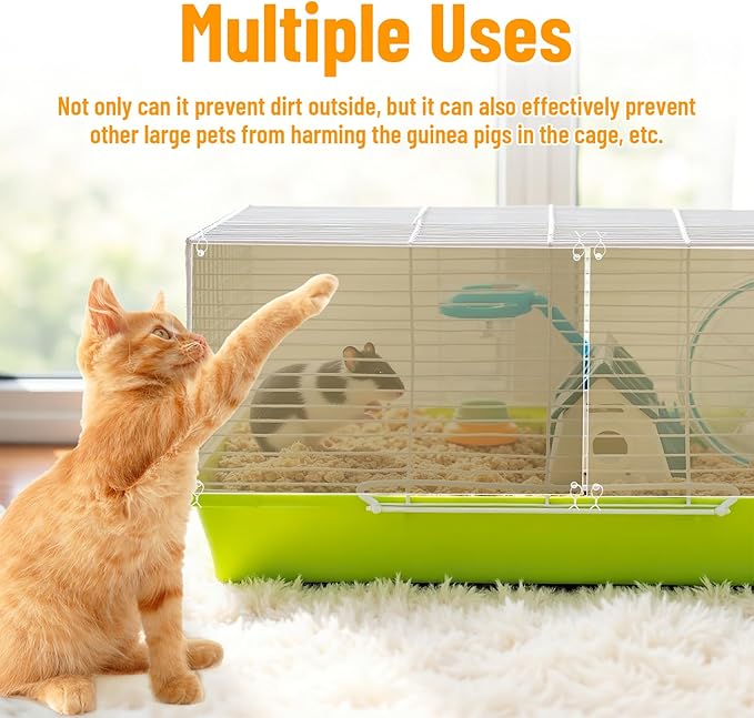 12 Pack Pet Cage Liner Protection Rabbit Cage Urine Guard Clear Cage Edge Liner Guinea Pig Side Lining Habitat Siding Small Animal Cage Accessories - Keep Litter in The Cage, 11.8 inches x 8 inches