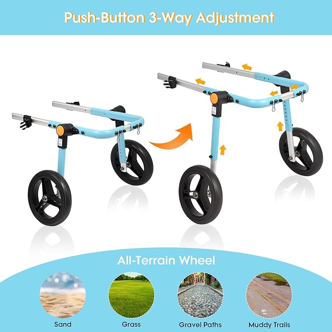 TailWaggers Dog Wheelchair for Back Legs | Adjustable Mobility Aid | All-Terrain Wheels