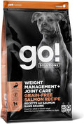 Go! Solutions Weight Management + Joint Care Salmon Grain-Free Dry Dog Food, Premium Kibble for Adults & Seniors with Added Glucosamine & Chondroitin for Healthy Mobility, 12 lb Bag