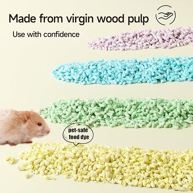 Rabbit Bedding Guinea Pig Bedding : Odor Control & Moisture Absorbent Natural Paper Pellet Bedding - for Small Animal Guinea Pigs, Rabbits,Hamsters (White, 2.2 lb)