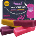 Yak Chews Blueberry, Strawberry, Peanut Butter, Cranberry Medium Pack 4 - Himalayan Yak Chews for Dogs - Natural Dog Chew