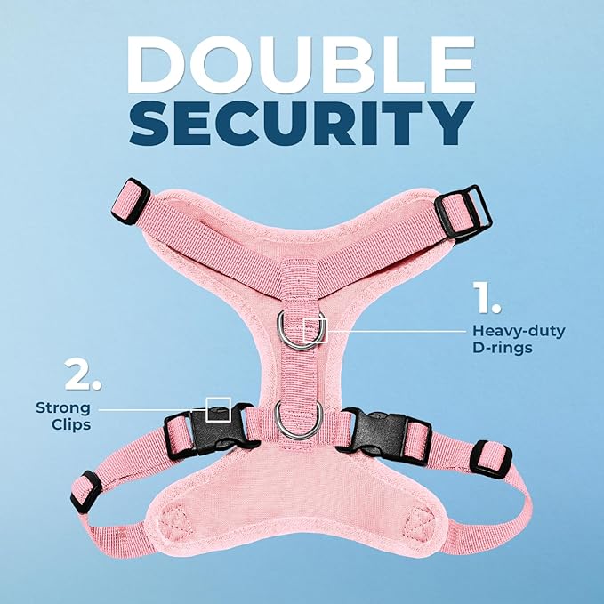 Voyager Step-in Pet Harness - All Weather Mesh, Adjustable Step in Harness for Cats and Dogs by Best Pet Supplies - Pink, S