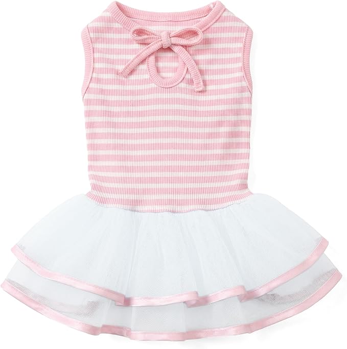 Parisian Pet Ballerina Dog Dress - Elegant Summer Clothes for Large Dogs Girl - Stylish Pink Dog Outfit - Lightweight and Soft Puppy Clothes - Formal Pet Apparel - Designer Dresses for Dogs