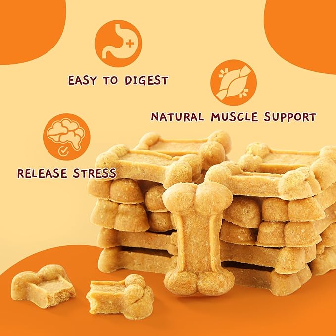 Jungle Calling 48 Ct. Senior Dog Soft Treats, Easy to Chew Chicken-Flavored Biscuits for Training, Natural Digestive Support & Plant-Based Protein, Grain Free Meaty Rewards