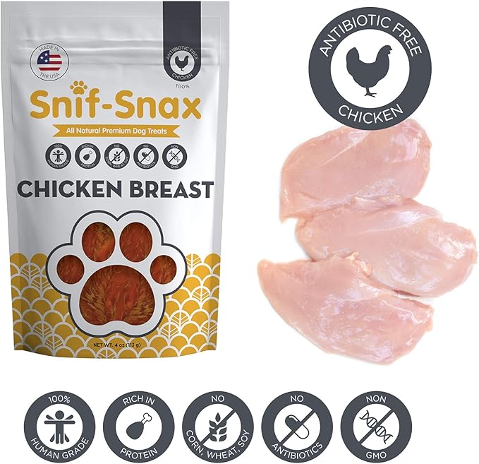 Snif-Snax Human Grade Dog Treats - All-Natural Smoked Chicken Breast, 4 oz