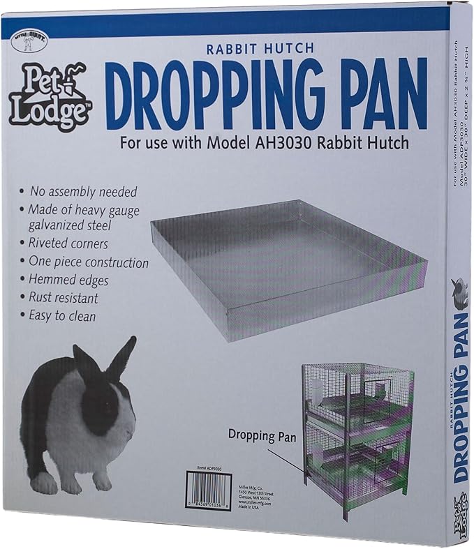 Pet Lodge® Steel Dropping Pan | Rabbit Tray Pan | Waste Pan | 30 X 30