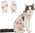 Cat Recovery Suit After Surgery, Anti Licking Onesie Postoperative Shirt for Female Spay Male Neuter, Soft Breathable Bodysuit Pajamas for Abdominal Wound Kitten E-Collar & Cone Alternative