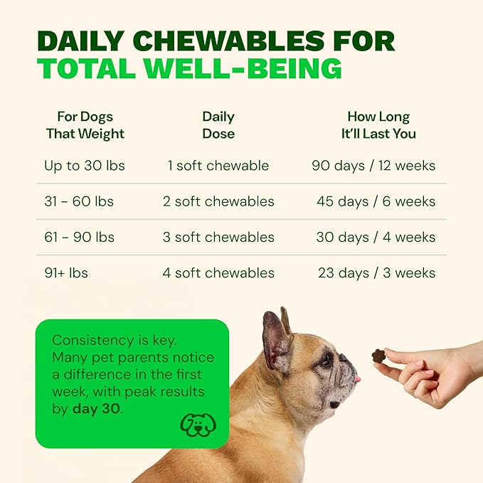 Get Joy Calming Chews Anxiety Supplement for Dogs, Vet Recommended Soft Daily Relaxation & Stress Relief Support with Valerian Root & Chamomile, Made in USA - 90 Count