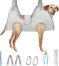 Supet Dog Grooming Hammock for Large Dogs, Dog Hanging Harness for Nail Trimming Doorframe, Pet Holder Restraint for Clipping Nails, Pet Hoist Sling for Cutting Nails at Home (Grey XL)