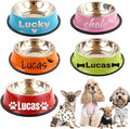 Personalized Name for Cat Dog Stainless Steel Colored Pet Puppy Cat Bowl Non-Slip Durable Pet Bowl Feeder Feeding Dog Water Bowl
