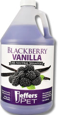 Jeffers Pet BlackBerry Vanilla Shampoo for Dogs & Cats, 128 oz – Coconut Based Soap Free Grooming Shampoo, pH Balanced Pet Wash, BlackBerry Tinted Vanilla Scent, Gentle Cleanser for Puppies & Kittens