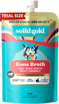 Solid Gold Beef Bone Broth for Dogs - Grain Free Dog Food Topper Rich in Collagen and Superfoods - Nutrient Dense Dog Gravy Topper for Dry Food - Promotes Gut Health and Hydration - Single