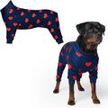 Spark Paws Dog Pajama, Dog Recovery Suit Male, Onesie, Ultra-Soft and 4-Way Stretch, for Small Medium and Large Breeds - Hearts - 5XL