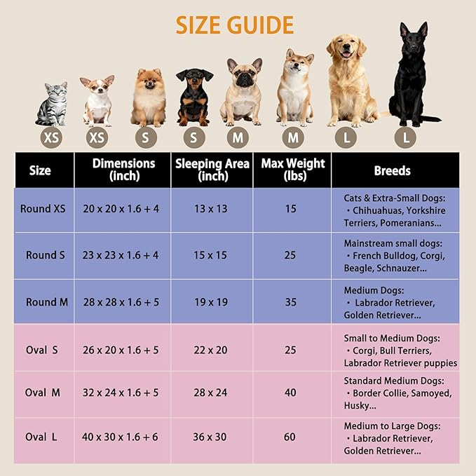 Calming Dog Beds for Medium Large Dogs, Orthopedic Cushion Plush Dogs Lounge Couch Sofa with Washable Removable Cover, Anti-Anxiety Soft Faux Fur Fits up to 40 lbs Pets (Oval, Beige 32"x24")