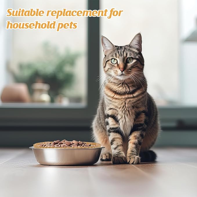800 Pcs Bulk Large Pet Disposable Feeding Bowls Liner Cat Food Bowls Paper Liner Pets Disposable Feeding Bowl Small Paper Cat Plates for Small Dogs Cats Dish Bowl