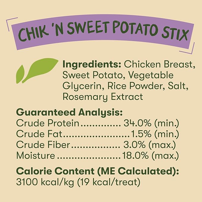 Pet 'n Shape Chik 'n Sweet Potato Stix Dog Treats – Made and Sourced in the USA - 14 Ounce