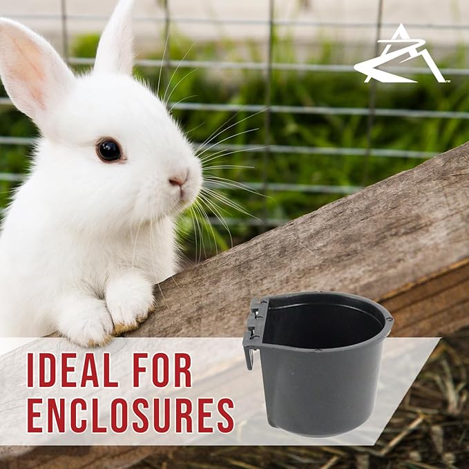 The ROP Shop 8oz Black Cage Cup for Feed & Water for Poultry Ducks, Birds, Hamsters