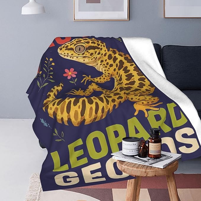 SweetFox Just A Girl Who Loves Geckos Blanket, Gecko Decor Throw Blanket Gifts for Girls Boys Lovers Super Warm Soft Plush Fleece Flannel Winter Bedding Blankets for Kids Adults Men Women 80"X60"