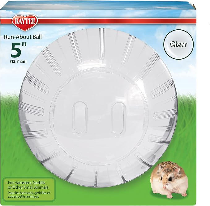 Kaytee 5" Clear Run-About Exercise Ball for Pet Dwarf Hamsters & Mice (Pack of 2)