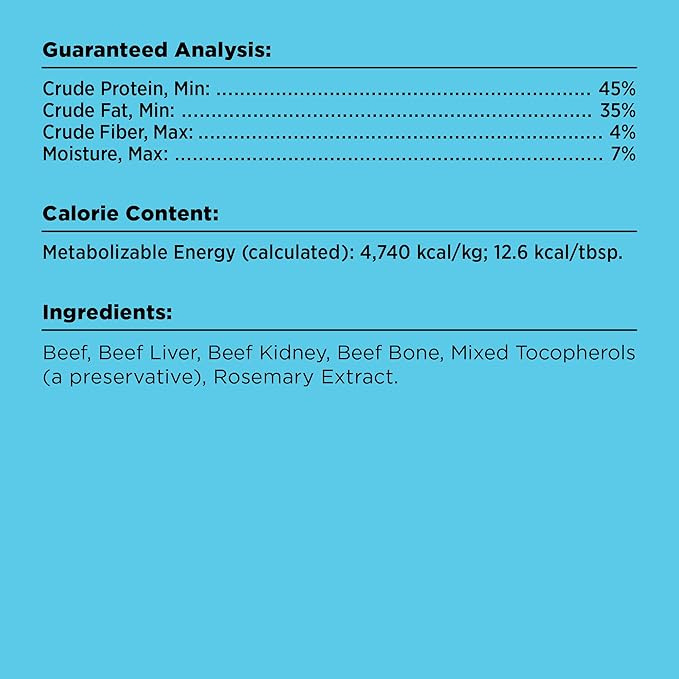 BIXBI Liberty Freeze Dried Dog Food Topper + Dog Treat, Beef Recipe, 4.5 oz - 98% Meat and Organs, No Fillers - Pantry-Friendly Raw Treat or Food Topper - USA Made in Small Batches