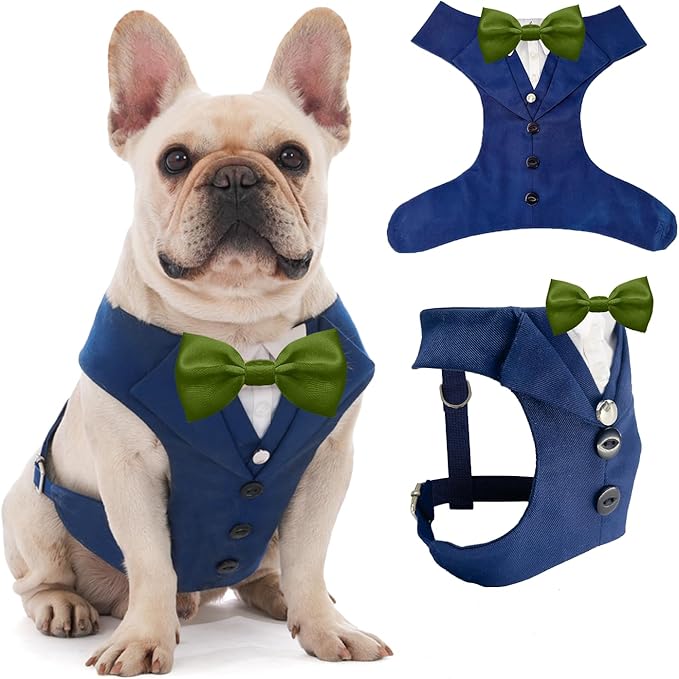 AVERYDAY Dog Tuxedo for Wedding Outfit, Dog Suit and Tie Costumes for Birthday, Halloween, Cosplay, Christmas Party, Pet Formal Wear with Bowtie, Tux for Medium Large Dogs, Bulldog, Labrador, Husky