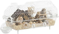 PawHut 8 in 1 PET Hamster Cage, Dwarf Hamster Cage with Large Wheel & Hideout, Small Animal Habitat with Accessories, Clear Pet House, 21.5" x 11.8" x 12.6"