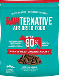 RawTernative Air Dried Dog Food, High Protein, Over 90% Real Beef & Beef Organs + New Zealand Green Mussels, Complete Meal or Topper, Grain Free, Gluten Free, Non GMO, (3 lb Bag)
