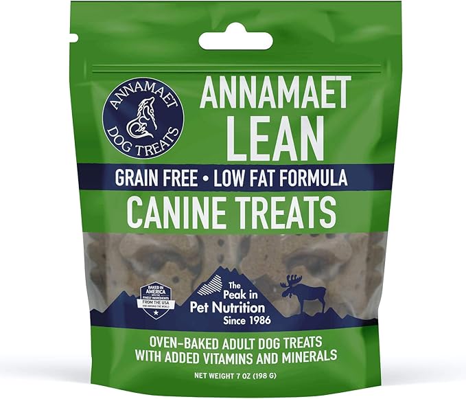 Annamaet Grain-Free Lean Dog Treats Reduced Fat Formula with Chicken & Duck, 7-oz Bag