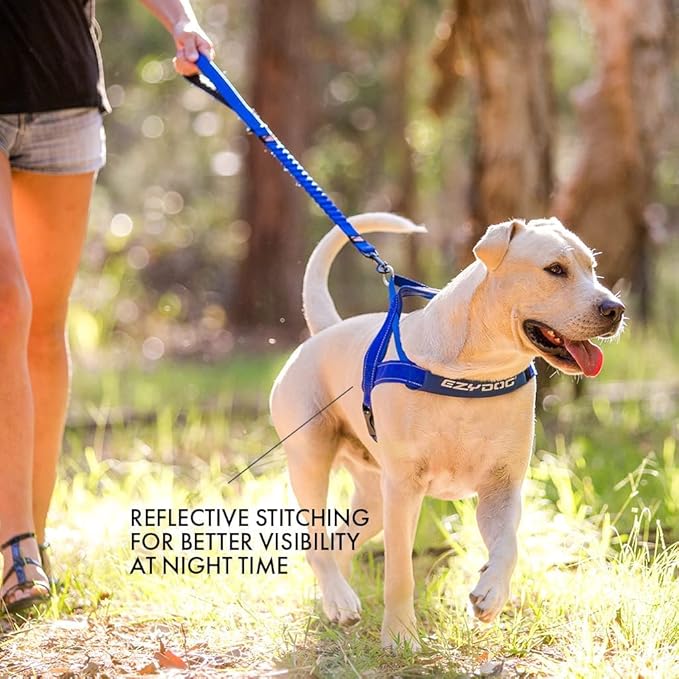 EzyDog Quick Fit Dog Harness – No Pull Harness for Training, Everyday Walking, and Easy Control - Adjustable Fit, Reflective, and Padded (Small, Purple)