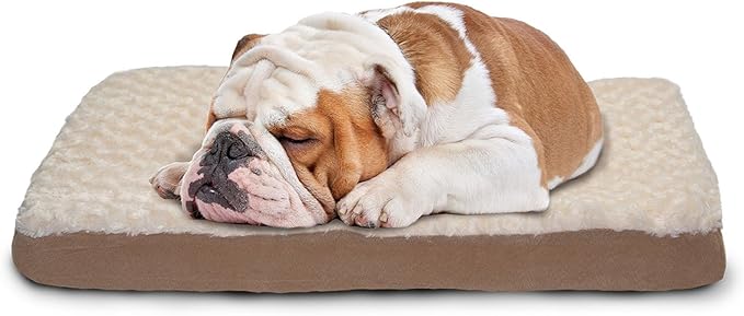 FurHaven Supportive Cooling Memory Foam Classic Mattress Dog Bed with Washable & Removable Cover - Plush Faux Fur/Suede Mattress - Chocolate, Dogs Up to 55 lbs - Large