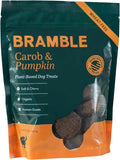 BRAMBLE Organic Dog Treats. Everyday Carob & Pumpkin Human Grade, Made with Real Ingredients, Soft & Chewy Dog Cookies. Wheat-Free Plant-Based. 8 oz