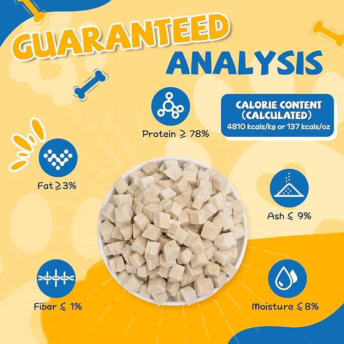gazeupon Freeze Dried Chicken Dog Treats, Single Ingredient, High Protein Training Treats & Food Topper for Picky Eaters, Grain Free All Natural Snacks for Puppies and Adult Dogs, 10.58 oz