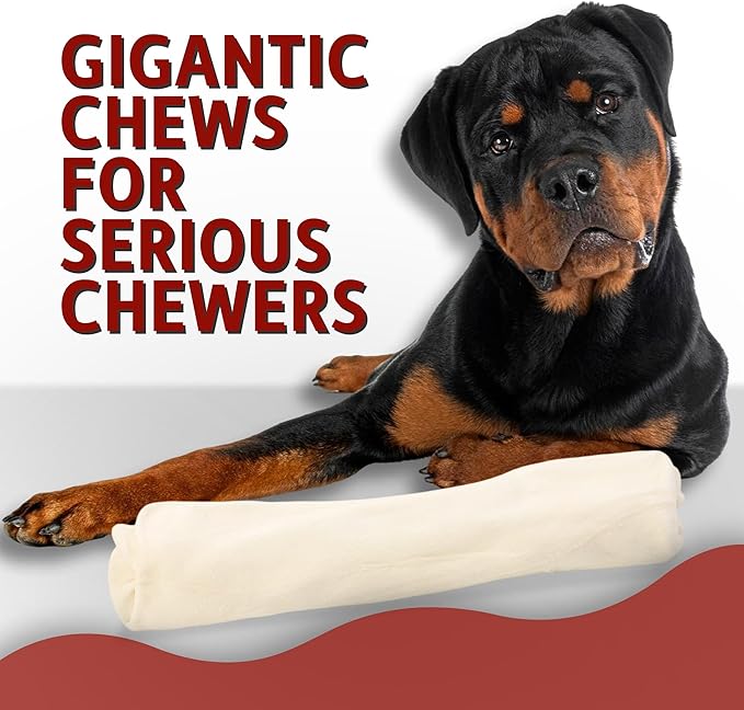 Canine Chews 10-11" MEGA Retriever Rolls (10 Pack) Natural Rawhide for Big Dogs - Long-Lasting Dog Chew Treats for Aggressive Chewers - Odor-Free - Extra-Large