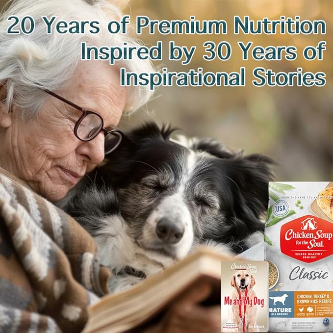 Chicken Soup for the Soul All Natural Premium Senior/Mature Dry Dog Food, Real Meat First Ingredient, No By-Products, Supports Joint Health and Mobility, Chicken, Turkey & Brown Rice, 4.5lb