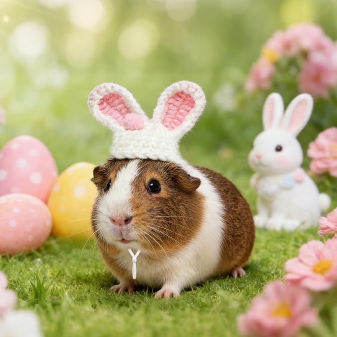 12 Pcs Hamster Hats Mini Party Hats for Small Animals, Cute Hand Knitted Tiny Hats for Snakes Lizards Bearded Dragon Guinea Pig Easter Bunny Reptile Pets Clothes Party Costume Accessories