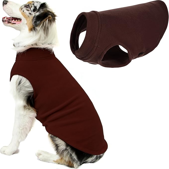 Gooby - Stretch Fleece Vest, Pullover Fleece Vest Jacket Sweater for Dogs, Brown, 4X-Large