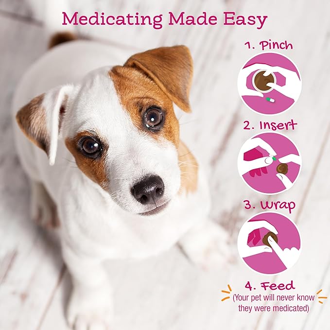 Riley's Pill Wrap for Dogs - Delicious Cheese & Bacon Flavored Pill Paste for Dogs - Wrap Pills, Capsules, Tablets in a Pocket or Pouch to Mask The Taste & Make Pill Time Easy - 4.2 oz