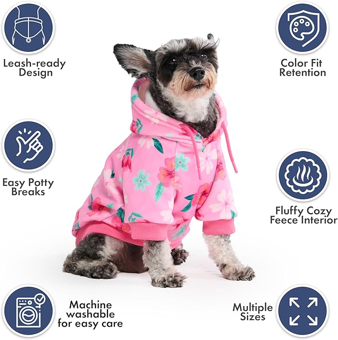 Spark Paws Dog Hoodie – Premium Dog Sweater for Small, Medium, and Large Dogs | Warm Outfits for French Bulldogs, Pitbull, Puppy, Winter Jacket Alternative - Blossom - 5XL