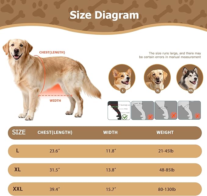 Dog Lift Harness for Large Dogs, Dog Sling Carrier with Lifting Handle for Mobility Assistance, Senior Dogs with Arthritis, Hip Dysplasia & Post-Surgery Recovery, XL