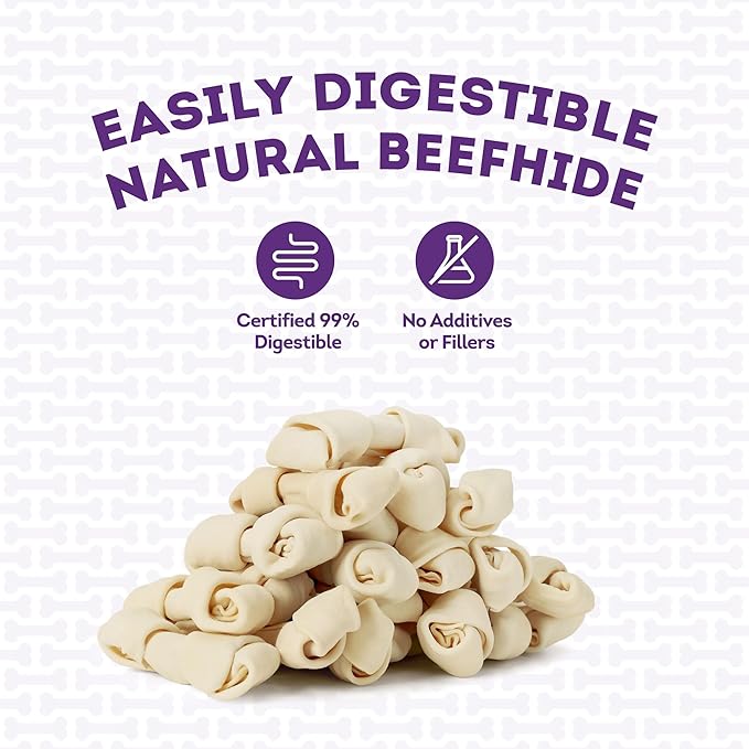 American Sourced Beefhide Bones 4-5" Dog Chew Treats - Natural Flavor, 10 Count/1 Pack