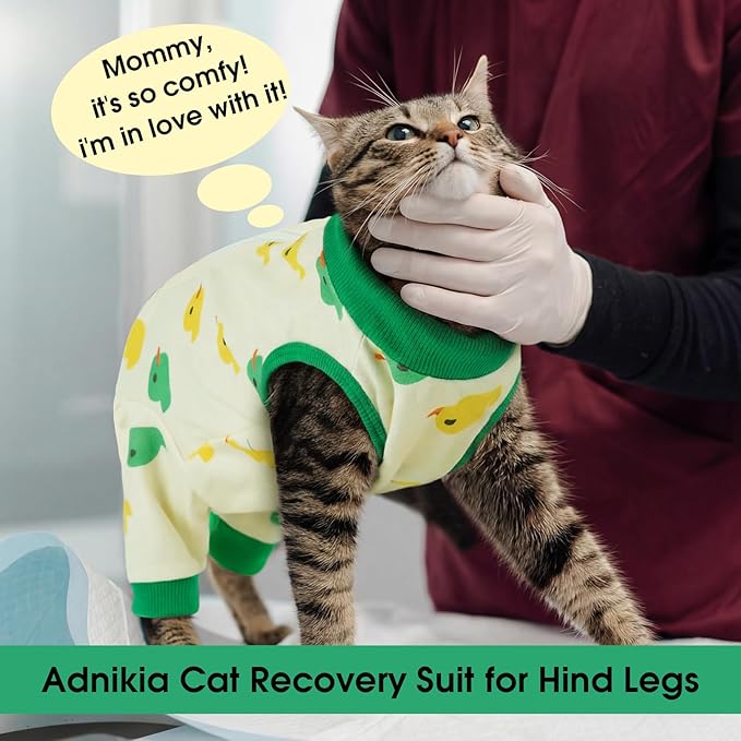 Cat Recovery Suit with Hind Legs, Breathable Onesie After Surgery Female for Abdominal Wounds or Skin Diseases, Anti-Licking Full Body Pet Surgical Pajamas, E-Collar Alternative Wear