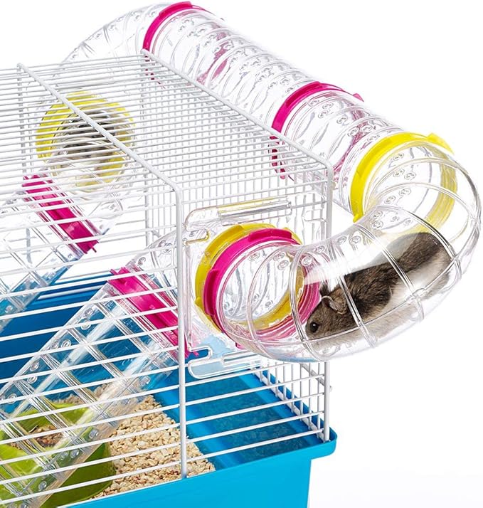 Ferplast Paula Small Hamster Cage | Fun & Interactive Cage Measures Measures 18.11L x 11.61W x 9.6H & Includes All Accessories
