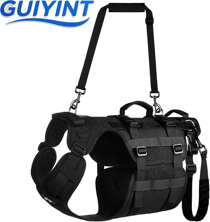 Full Body Dog Lift Harness for Large Dogs - Mobility Assistance Vest with Handles for Senior, Disabled, Recovering Pets, Dog Hip Support Brace& Walking Aid(Black, Large)