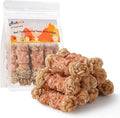 ASMPET Beef Tendon Dog Treats, Chicken Wrapped Beef Tendon Knotted Bones, Long Lasting Dog Chews Bones