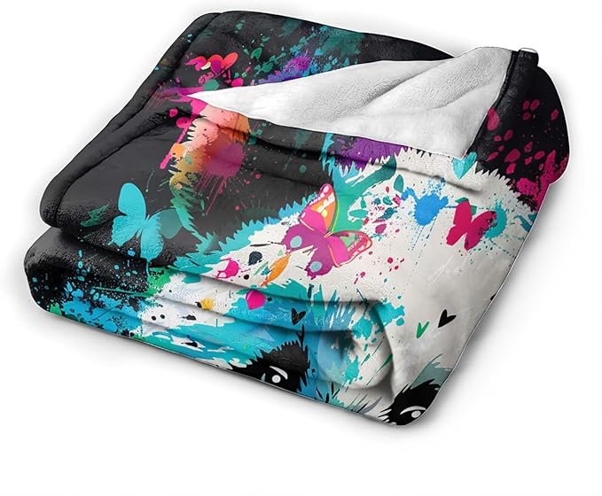 Panda Throw Blanket Panda Stuff Gifts for Kids Girls Boys Adults Women Man Soft Cozy Warm Plush Fluffy Fuzzy Fleece Blanket Decor 60''X80''