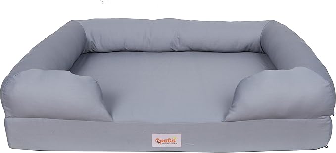 Qpets Memory Foam Dog Bed, Ultimate Dog Lounge, Waterproof, Washable Cover, Skin Contact Safe (Small)